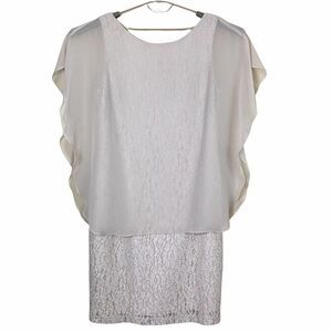 Scarlett Lace Chiffon Drape Dress with Sparkle 16W